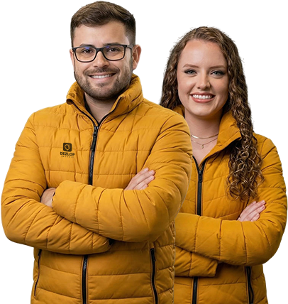 joao e tatiane convidando para entrar no time da dezlop imoveis